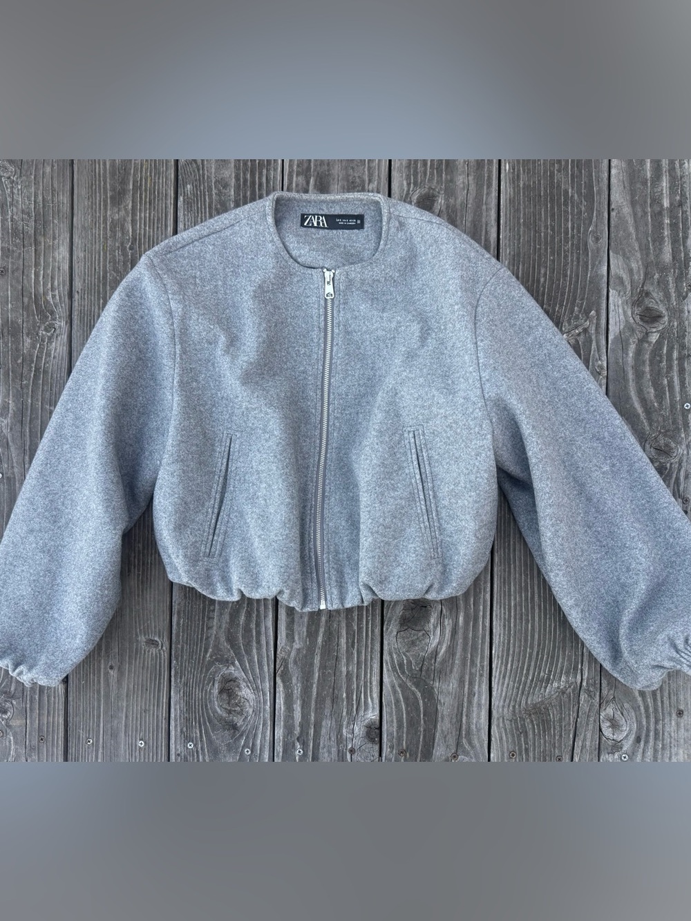 Gray Zara cropped Jacket